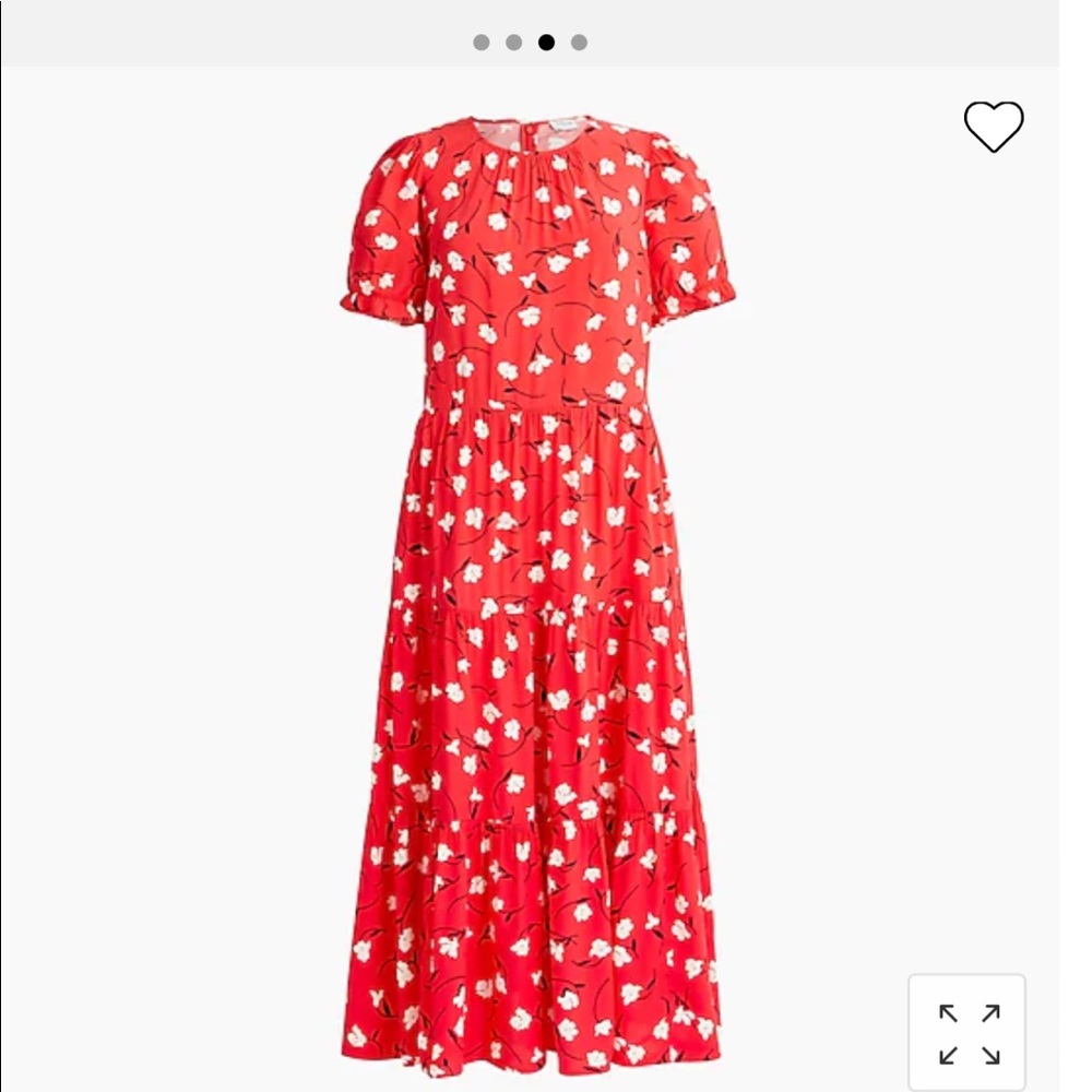 J.Crew Floral Puff Sleeve Tiered Midi Dress!